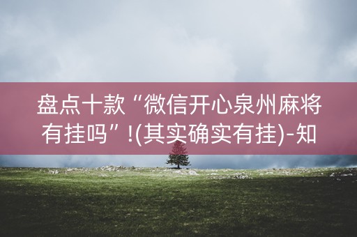 盘点十款“微信开心泉州麻将有挂吗”!(其实确实有挂)-知乎