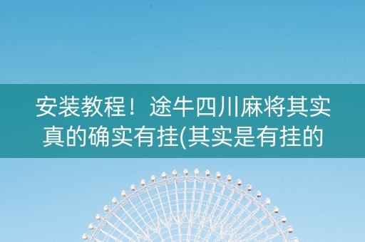 安装教程！途牛四川麻将其实真的确实有挂(其实是有挂的)