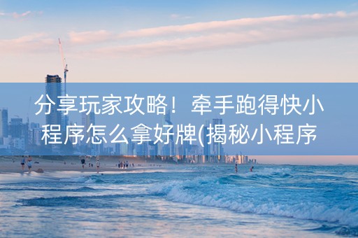 分享玩家攻略！牵手跑得快小程序怎么拿好牌(揭秘小程序助攻神器)