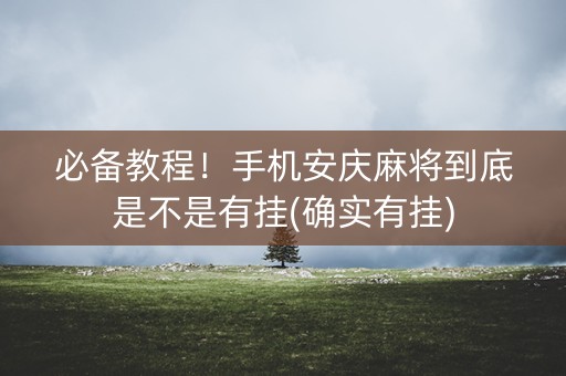 必备教程！手机安庆麻将到底是不是有挂(确实有挂)
