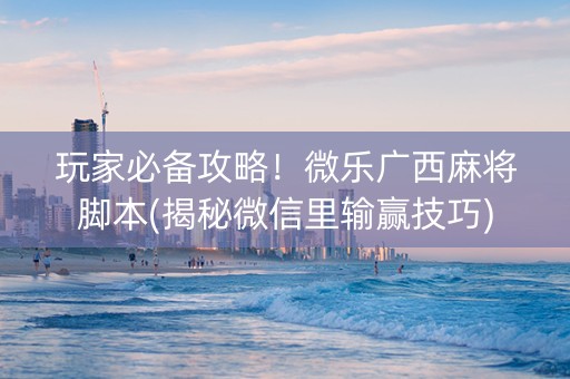 玩家必备攻略！微乐广西麻将脚本(揭秘微信里输赢技巧)