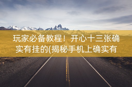 玩家必备教程！开心十三张确实有挂的(揭秘手机上确实有猫腻)
