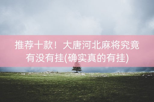 推荐十款！大唐河北麻将究竟有没有挂(确实真的有挂)