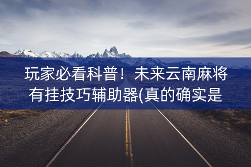 玩家必看科普！未来云南麻将有挂技巧辅助器(真的确实是有挂)
