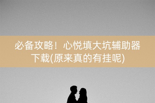 必备攻略！心悦填大坑辅助器下载(原来真的有挂呢)