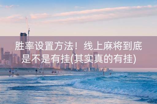 胜率设置方法！线上麻将到底是不是有挂(其实真的有挂)