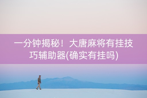 一分钟揭秘！大唐麻将有挂技巧辅助器(确实有挂吗)