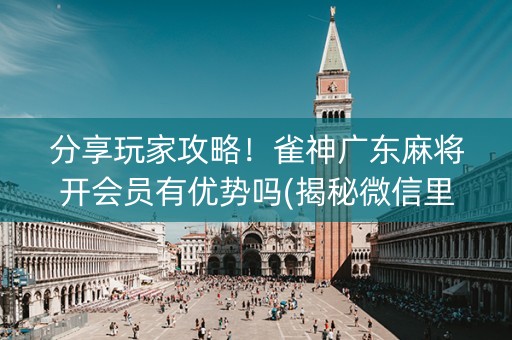 分享玩家攻略！雀神广东麻将开会员有优势吗(揭秘微信里输赢规律)