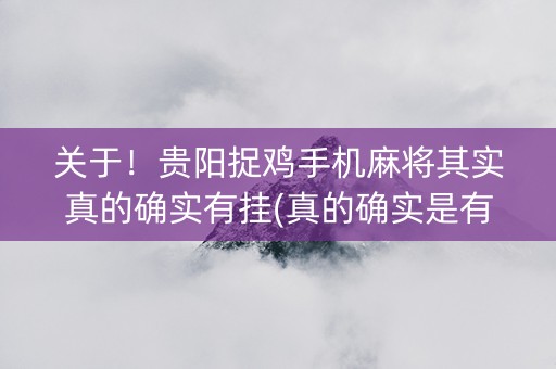 关于！贵阳捉鸡手机麻将其实真的确实有挂(真的确实是有挂)