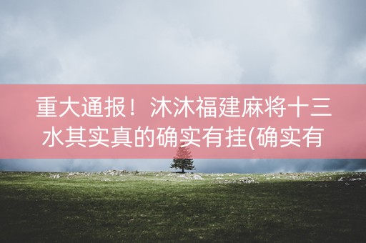 重大通报！沐沐福建麻将十三水其实真的确实有挂(确实有挂吗)