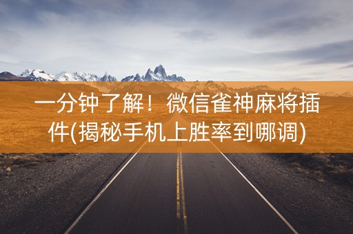 一分钟了解！微信雀神麻将插件(揭秘手机上胜率到哪调)