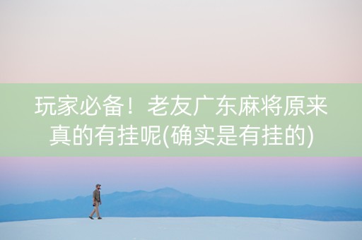 玩家必备！老友广东麻将原来真的有挂呢(确实是有挂的)