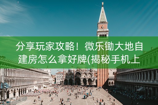 分享玩家攻略！微乐锄大地自建房怎么拿好牌(揭秘手机上胡牌技巧)