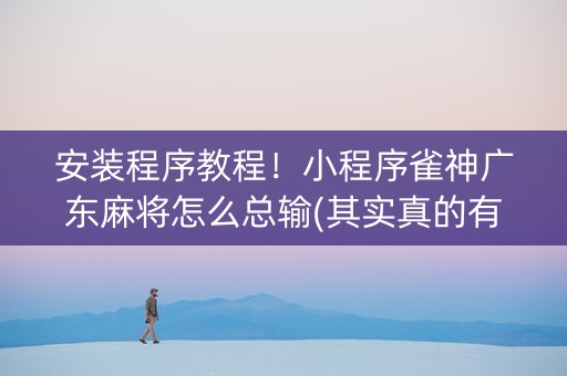 安装程序教程！小程序雀神广东麻将怎么总输(其实真的有挂)