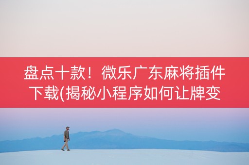 盘点十款！微乐广东麻将插件下载(揭秘小程序如何让牌变好)