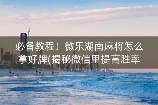 必备教程！微乐湖南麻将怎么拿好牌(揭秘微信里提高胜率)