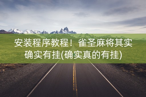 安装程序教程！雀圣麻将其实确实有挂(确实真的有挂)