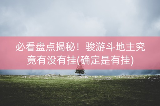必看盘点揭秘！骏游斗地主究竟有没有挂(确定是有挂)