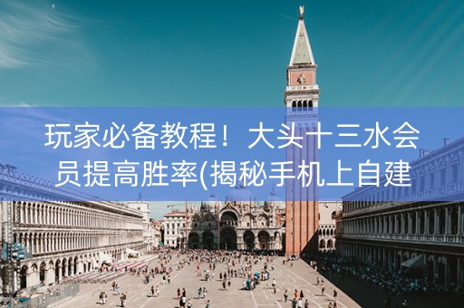 玩家必备教程！大头十三水会员提高胜率(揭秘手机上自建房怎么赢)