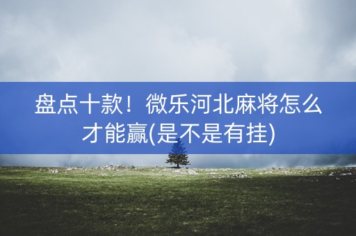 盘点十款！微乐河北麻将怎么才能赢(是不是有挂)