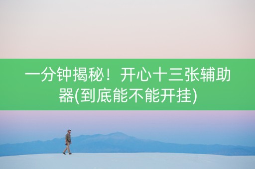 一分钟揭秘！开心十三张辅助器(到底能不能开挂)