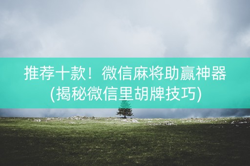 推荐十款！微信麻将助赢神器(揭秘微信里胡牌技巧)