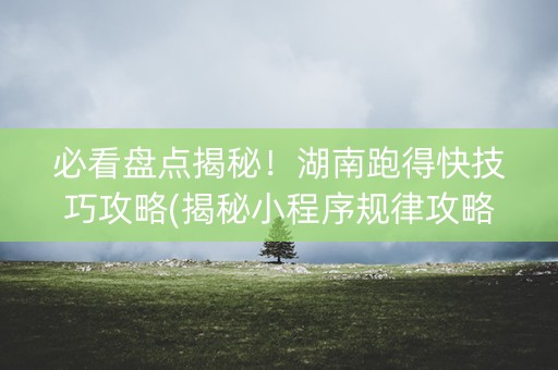 必看盘点揭秘！湖南跑得快技巧攻略(揭秘小程序规律攻略)