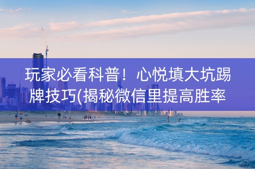 玩家必看科普！心悦填大坑踢牌技巧(揭秘微信里提高胜率)