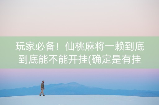 玩家必备！仙桃麻将一赖到底到底能不能开挂(确定是有挂)