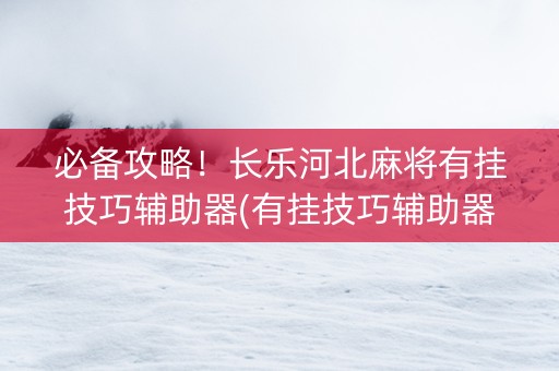 必备攻略！长乐河北麻将有挂技巧辅助器(有挂技巧辅助器)