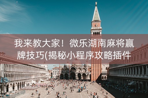 我来教大家！微乐湖南麻将赢牌技巧(揭秘小程序攻略插件)