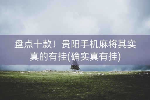 盘点十款！贵阳手机麻将其实真的有挂(确实真有挂)