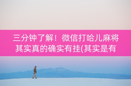 三分钟了解！微信打哈儿麻将其实真的确实有挂(其实是有挂的)