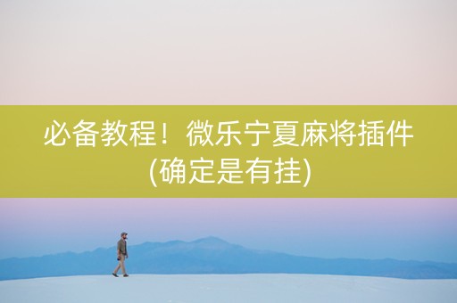 必备教程！微乐宁夏麻将插件(确定是有挂)