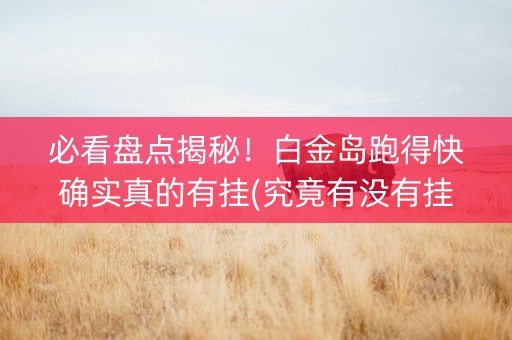 必看盘点揭秘！白金岛跑得快确实真的有挂(究竟有没有挂)