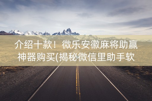 介绍十款！微乐安徽麻将助赢神器购买(揭秘微信里助手软件)
