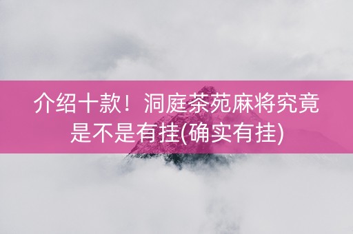 介绍十款！洞庭茶苑麻将究竟是不是有挂(确实有挂)