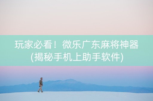 玩家必看！微乐广东麻将神器(揭秘手机上助手软件)