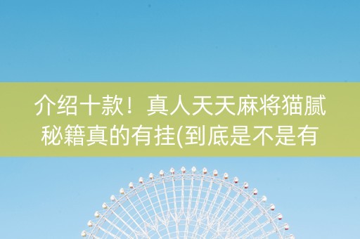 介绍十款！真人天天麻将猫腻秘籍真的有挂(到底是不是有挂)