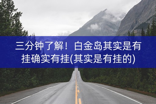 三分钟了解！白金岛其实是有挂确实有挂(其实是有挂的)