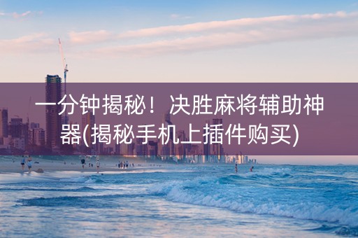一分钟揭秘！决胜麻将辅助神器(揭秘手机上插件购买)