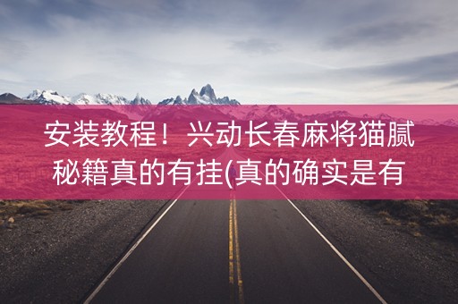 安装教程！兴动长春麻将猫腻秘籍真的有挂(真的确实是有挂)