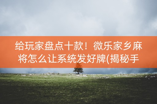 给玩家盘点十款！微乐家乡麻将怎么让系统发好牌(揭秘手机上提高胜率)