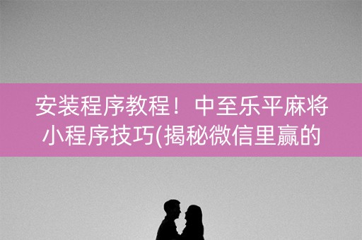 安装程序教程！中至乐平麻将小程序技巧(揭秘微信里赢的秘诀)
