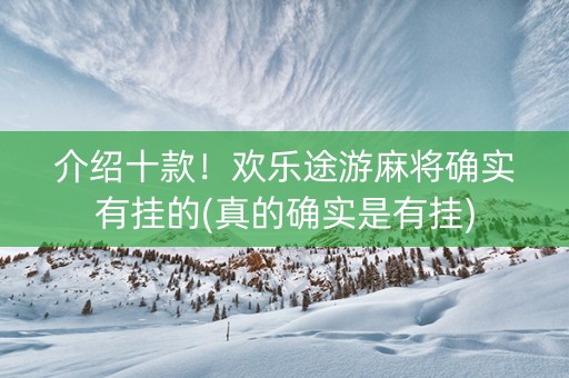 介绍十款！欢乐途游麻将确实有挂的(真的确实是有挂)