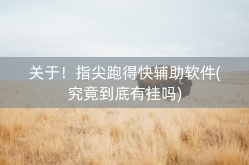 关于！指尖跑得快辅助软件(究竟到底有挂吗)