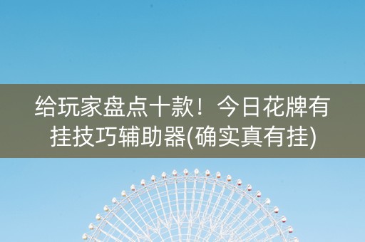 给玩家盘点十款！今日花牌有挂技巧辅助器(确实真有挂)