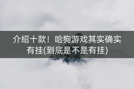 介绍十款！哈狗游戏其实确实有挂(到底是不是有挂)