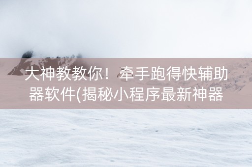 大神教教你！牵手跑得快辅助器软件(揭秘小程序最新神器下载)