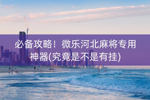 必备攻略！微乐河北麻将专用神器(究竟是不是有挂)